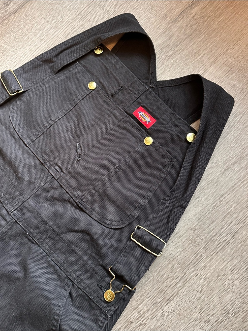 Dickies Black Men's Cargo Bib Overalls with Brass Hardware (34X32)